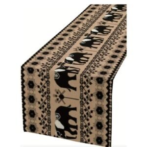 Runner - black elephant Table Runner - Black Elephant
