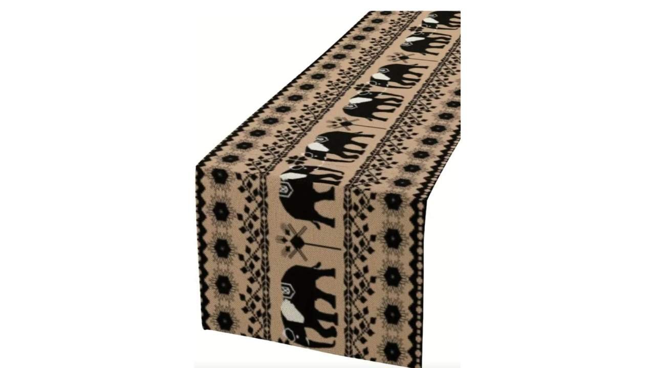 Table Runner - Black Elephant