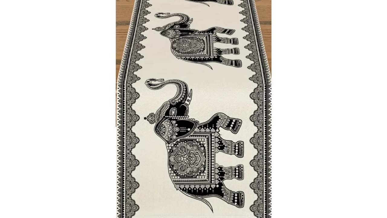 Table Runner - White elephant
