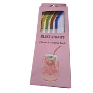 Glass straw Glass straws - 4 Straws + cleaner brush