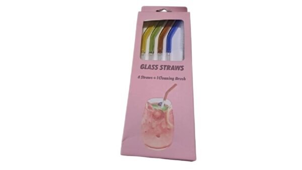 Glass straws - 4 Straws + cleaner brush