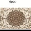 Table mat : Beige flower design - set of 6 Pcs
