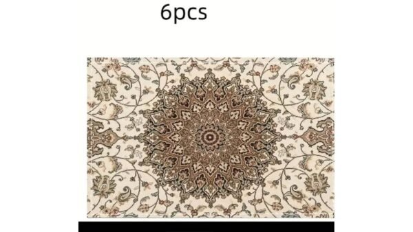 Table mat : Beige flower design - set of 6 Pcs
