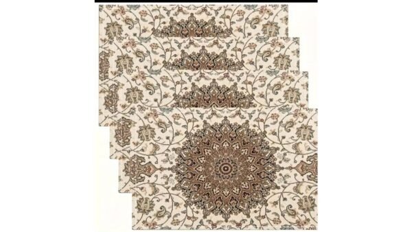 Table mat : Beige flower design - set of 6 Pcs