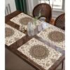 Table mat : Beige flower design - set of 6 Pcs