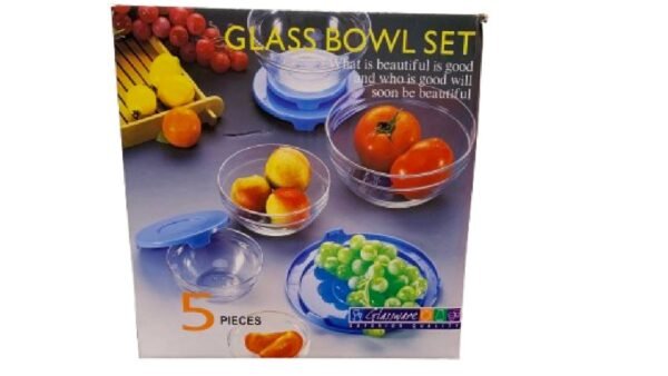 Glass bowl set - 5 Pcs with cover