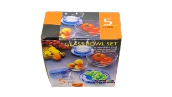 Glass bowl set - 5 Pcs with cover