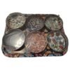 Exquisite set of 6 metal bowls & tray