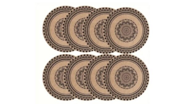 Table mat : Jute printed - Set of 8 Pcs